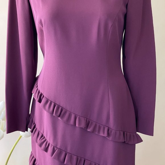 EUC Beautiful Ruffled Travilla Cocktail Dress - Picture 6 of 12